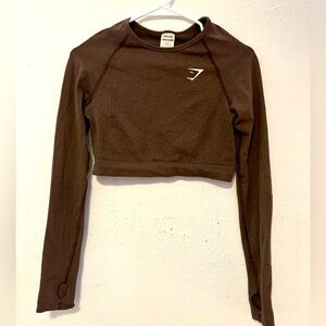 Gymshark Chocolate Long Sleeve Crop Top